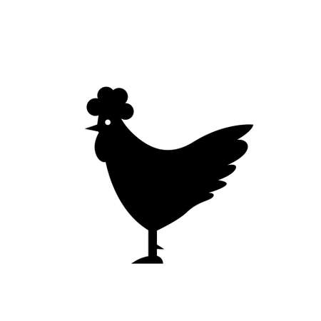 Cock element in flat simple style on white background. Cock icon, with text name concept template. Vectorのイラスト素材