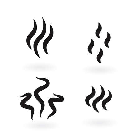 Smoke steam silhouette icon illustration isolated on white backgroundのイラスト素材
