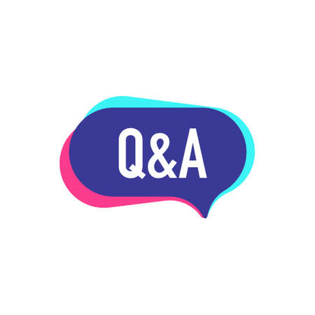Q&A. Vector badge illustration in modern style on white backgroundのイラスト素材