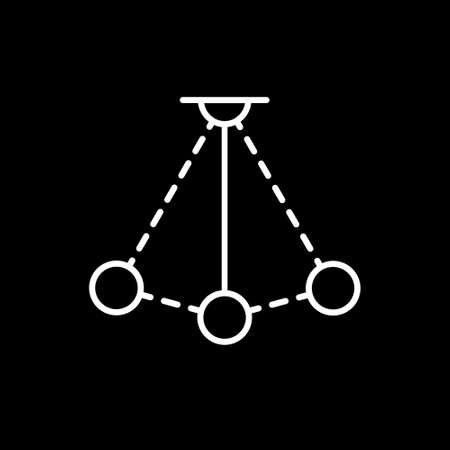 Simple pendulum vector line icon. Physics sign. Perpetuum mobile logoのイラスト素材