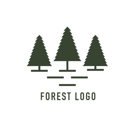 Rustic Retro Vintage Evergreen. Cedar trees logo designのイラスト素材