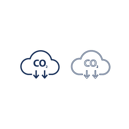 Set of co2 emissions vector icon on white backgroundのイラスト素材