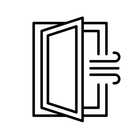 Room ventilation icon. Outline room ventilation vector icon for web design isolated on white backgroundのイラスト素材