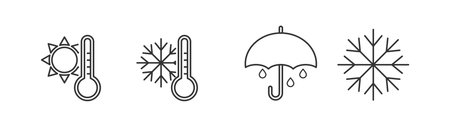 Weather icon set on white background. Element for web designのイラスト素材