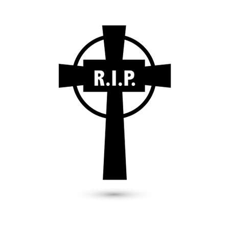 Simple icon grave. Vector stock icon on whiteのイラスト素材