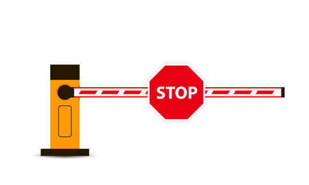 closed automatic barrier on white background. Vector illustrationのイラスト素材