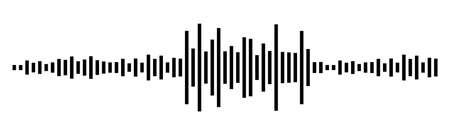 Black waves as equalizer isolated on black background. Vector Illustration