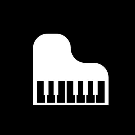 Piano symbols in classic and heart shape forms. Musical instruments icons design.のイラスト素材
