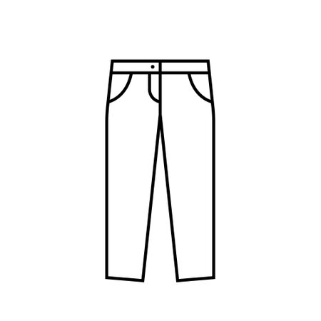 Jeans icon vector in line style on white background. Stock signのイラスト素材