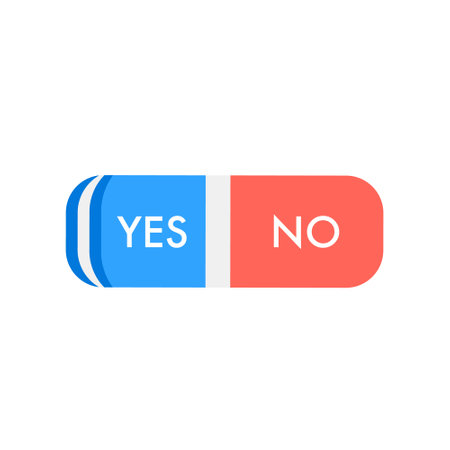 Concept yes and no eraser flat icon. Vector sign on white background. EPS 10