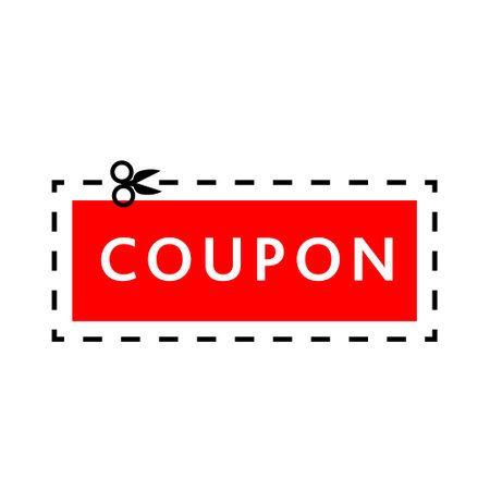 Red coupon on white background. Stock vectorのイラスト素材
