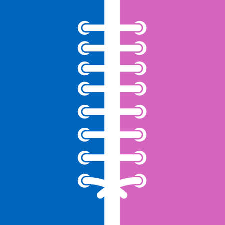 Cord of a shoe bright  material minimal icon  design. Vector illustrationのイラスト素材