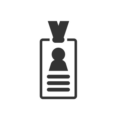 Web line icon. Business; blank id cards with clasp.のイラスト素材