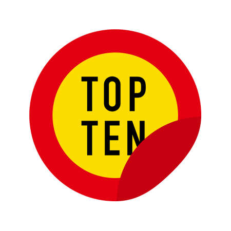 Top ten. Vector flat illustration on white background.のイラスト素材