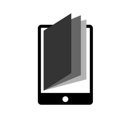 e book flat icon on white background. Stock vector. Vector illustration.のイラスト素材