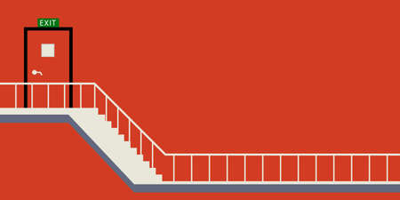 Exit door vector. free space for text. fire door.のイラスト素材