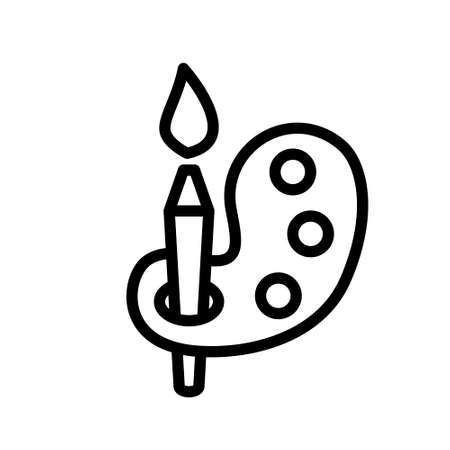 Web icon. Brush and paint, palette with paints and brushのイラスト素材