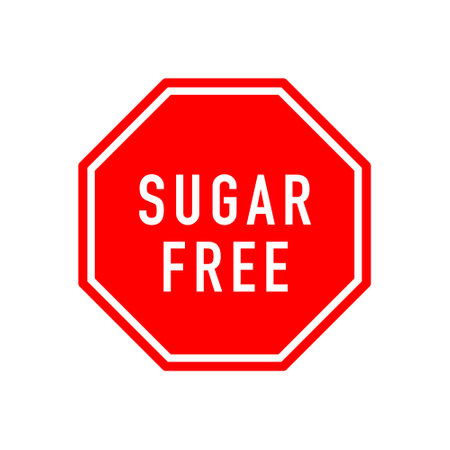 Sugar stop sign on white background. Vector signのイラスト素材