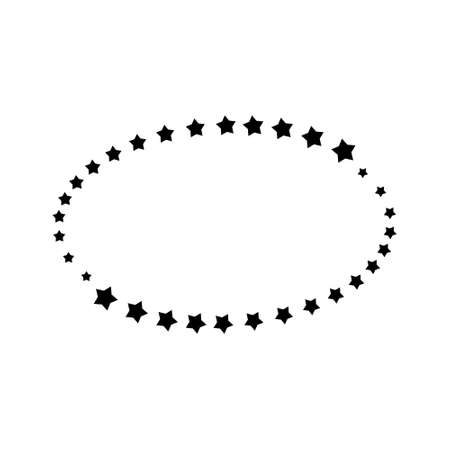 Black Template Emblem Blank from star on white. Vector emblemのイラスト素材