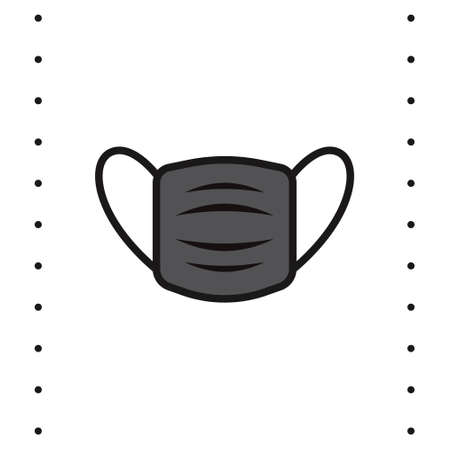 Surgical mask flat icon on white background. Vector illustrationのイラスト素材