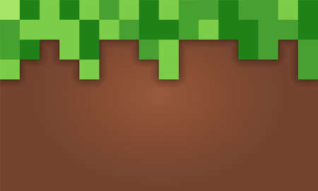 Pixel grass and ground background. The concept of games. Vector illustration. EPS 10のイラスト素材