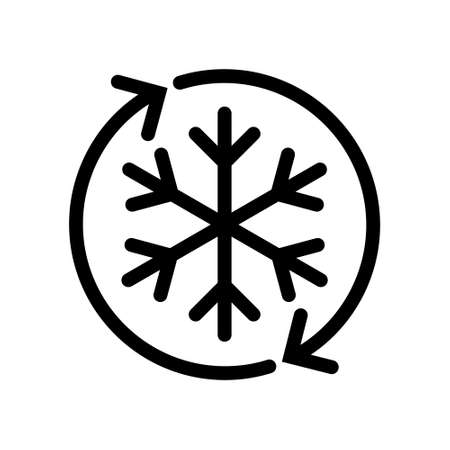 Low frost, no frost, freezing line icon on white backgroundのイラスト素材