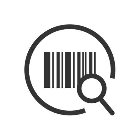 Barcode search icon on white background. scanner icon.のイラスト素材