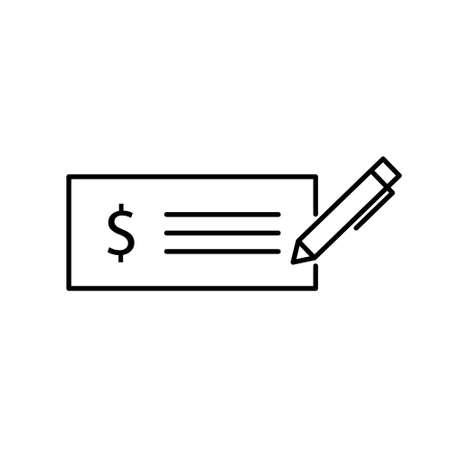 Money check vector icon, invoice symbol. Modern, simple flat vector illustrationのイラスト素材