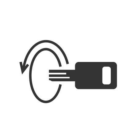 Switch Off Engine Black Icon, Vector Illustrationのイラスト素材