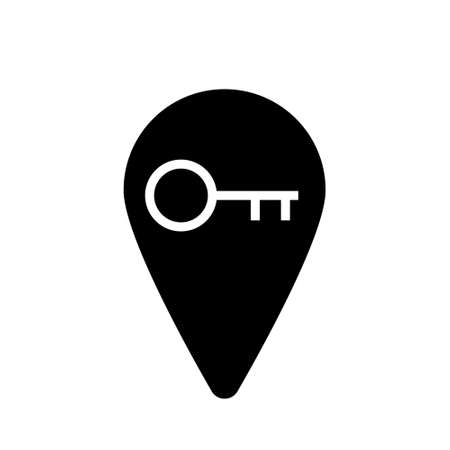 Navigation marker and key icon on white. Vector symbolのイラスト素材