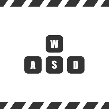 WASD keys, game control keyboard buttons. Gaming and cybersport symbol. Vector illustrationset of meeting icons on white background. Icon for businessのイラスト素材