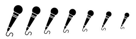 microphone vector icon on white background. Stock vectorのイラスト素材