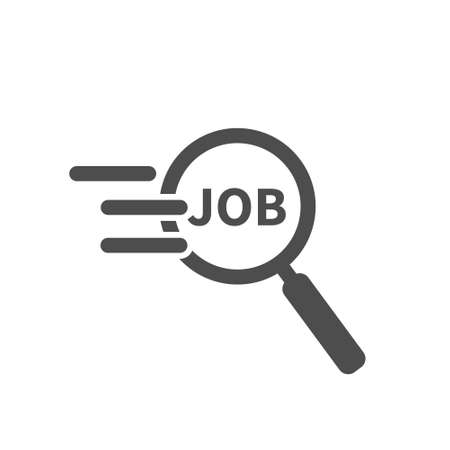 Searching jobs icon, design on blue background. Clean vector.のイラスト素材