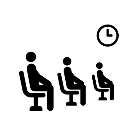 Wait icon in flat style on white background. Vector signのイラスト素材