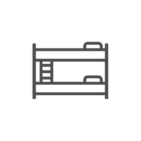 Bunk bed icon on white background. Vector stock on whiteのイラスト素材