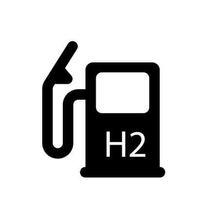 Set of fuel H2 pump icon on white background. vectorのイラスト素材
