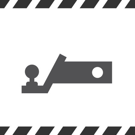 Trailer hitch black silhouette. Towbar vector icon isolated on a white background.のイラスト素材