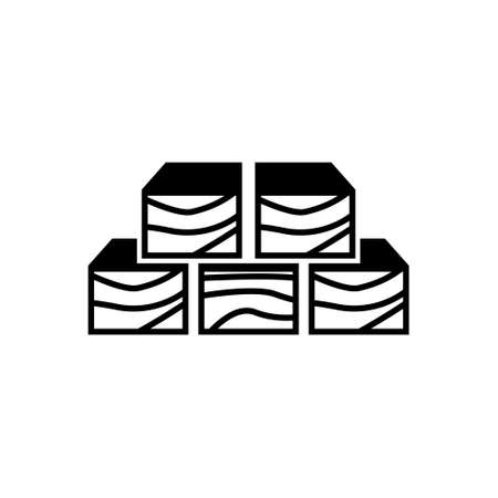 wood planks flat icon with long shadow on white backgroundのイラスト素材