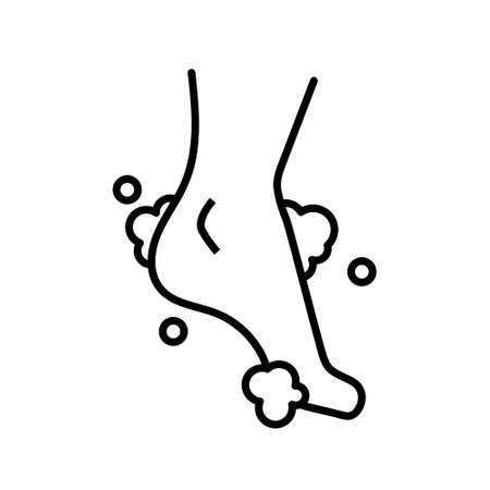 Footprint icon. Smelly feet The concept of keeping your feet healthy by washing your feet.のイラスト素材