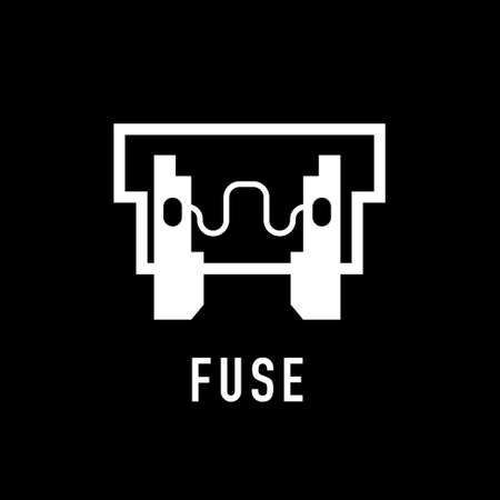 Set of Fuse of electrical protection component icon, isolated on white background. Vector illustration.のイラスト素材