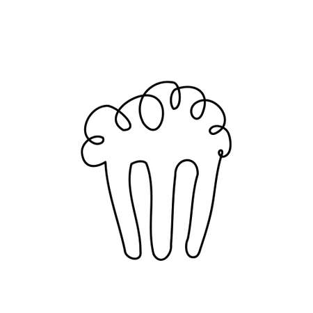 Birthday cake in line style on white background. Vectorのイラスト素材