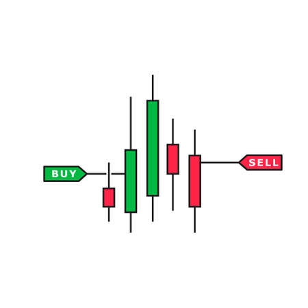 Forex trading logo. Vector sign. Financial graphのイラスト素材