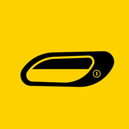 Outside car door lock cover on yellow background. Vectorのイラスト素材