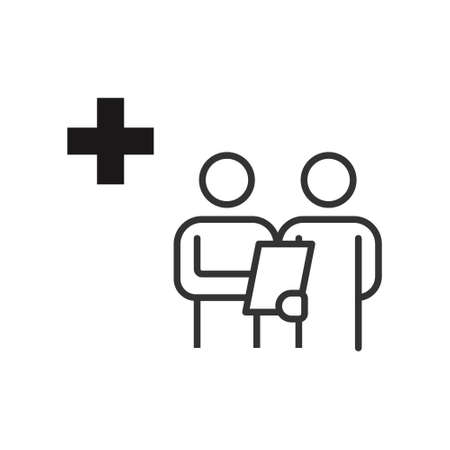 Icon of customer survey. Manager, paperwork, team. Cooperation concept. Vectorのイラスト素材