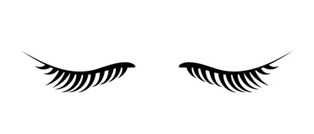Black false eyelashes icon. Beauty product for eyelash extensionのイラスト素材