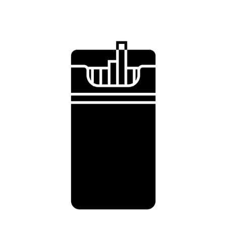 Pack of cigarettes vector icon on white background. Signのイラスト素材