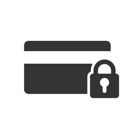 Secure credit card icon on white background. Vectorのイラスト素材