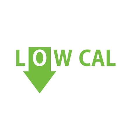 Low cal food flat icon on white background. Green vector stampのイラスト素材