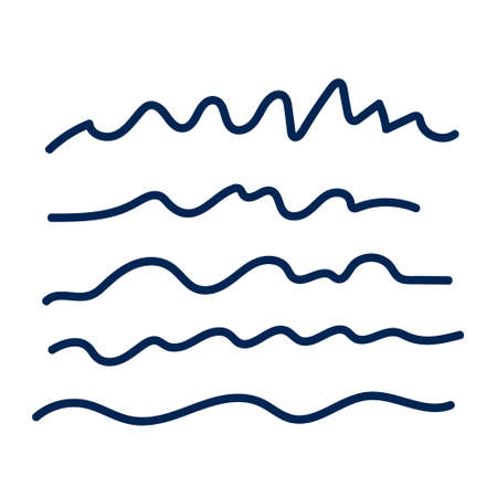 Wave doodle logo icon sign Hand drawn. Vector illustrationのイラスト素材