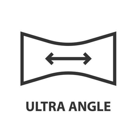 Ultra wide angle information sign on white background. Vectorのイラスト素材